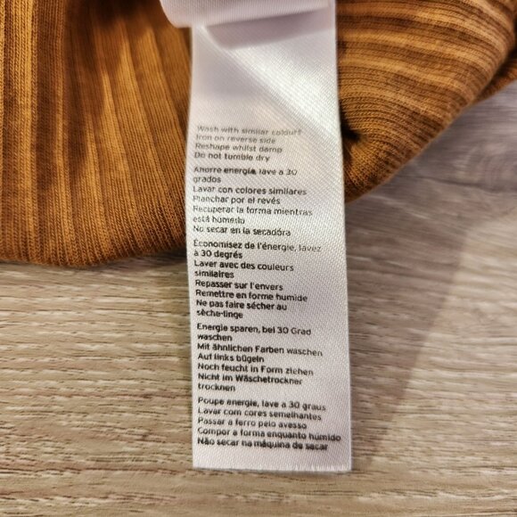 Topshop Brown Long-Sleeve Ribbed Knit Crop Top Womens Size 4 - Picture 12 of 14